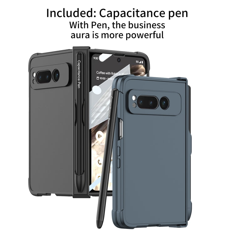 For Google Pixel Fold GKK Skin Feel Airbag Hinge Shockproof Phone Case with Pen(Black)