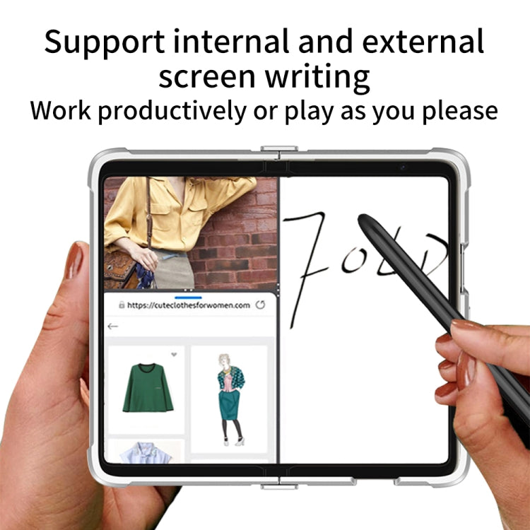 For Google Pixel Fold GKK Skin Feel Airbag Hinge Shockproof Phone Case with Pen(Black)