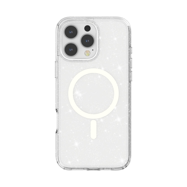 For iPhone 16 Pro Max Terminator Style Glitter Powder MagSafe Magnetic Phone Case