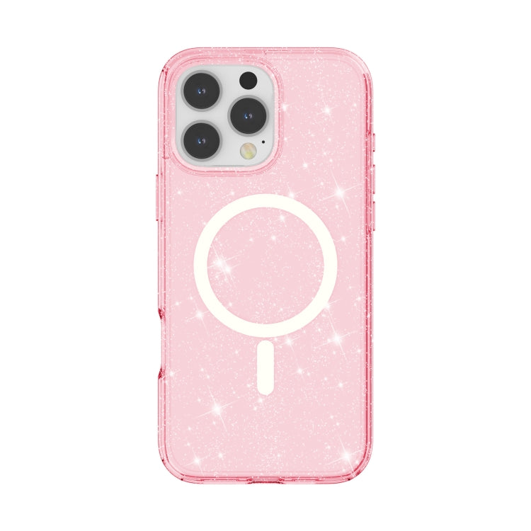 For iPhone 16 Pro Max Terminator Style Glitter Powder MagSafe Magnetic Phone Case