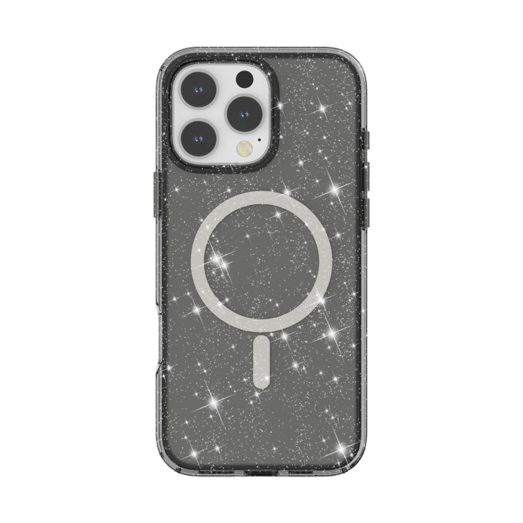 For iPhone 16 Pro Max Terminator Style Glitter Powder MagSafe Magnetic Phone Case