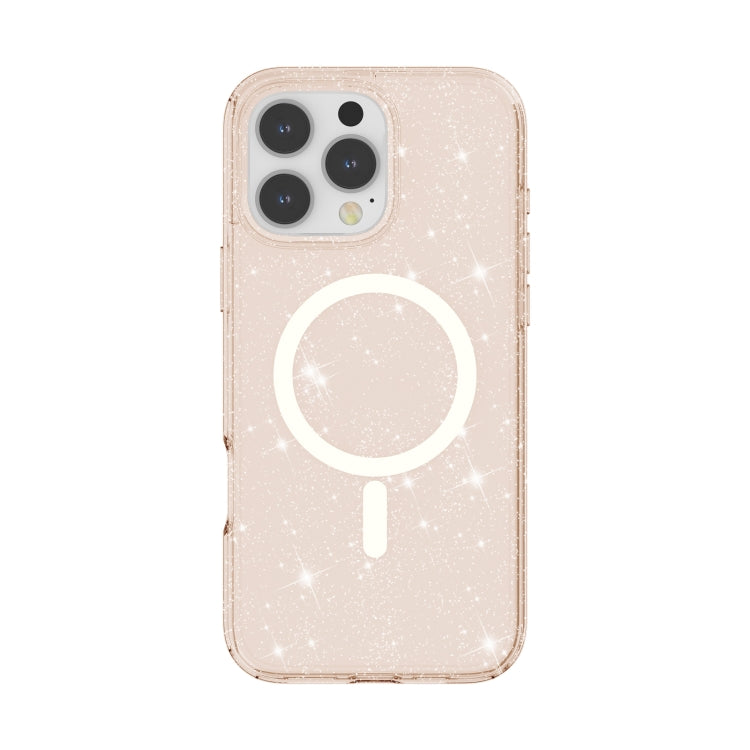 For iPhone 16 Pro Max Terminator Style Glitter Powder MagSafe Magnetic Phone Case