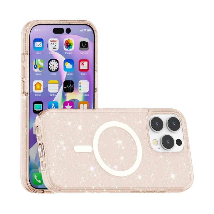 For iPhone 16 Pro Terminator Style Glitter Powder MagSafe Magnetic Phone Case