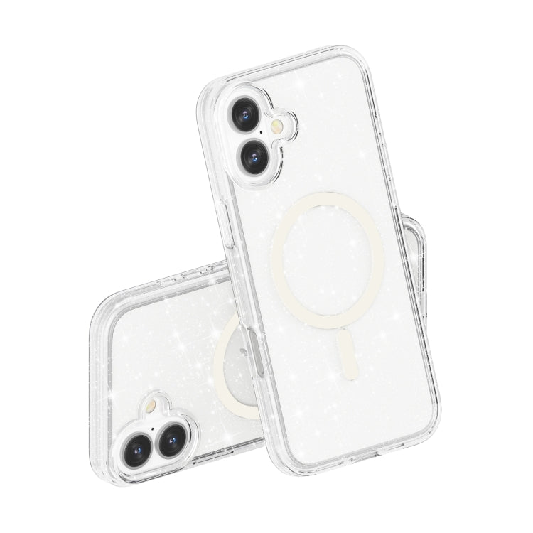 For iPhone 16 Plus Terminator Style Glitter Powder MagSafe Magnetic Phone Case