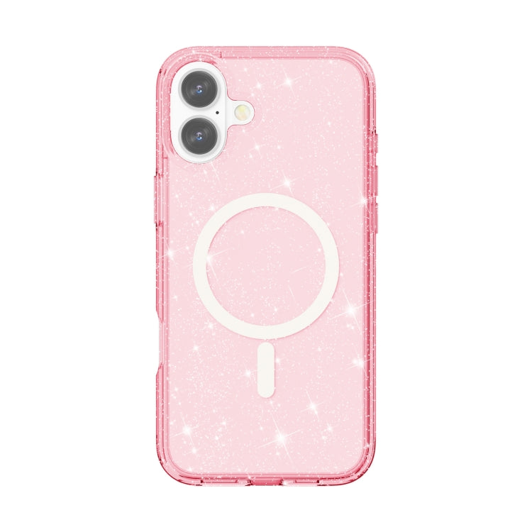 For iPhone 16 Plus Terminator Style Glitter Powder MagSafe Magnetic Phone Case