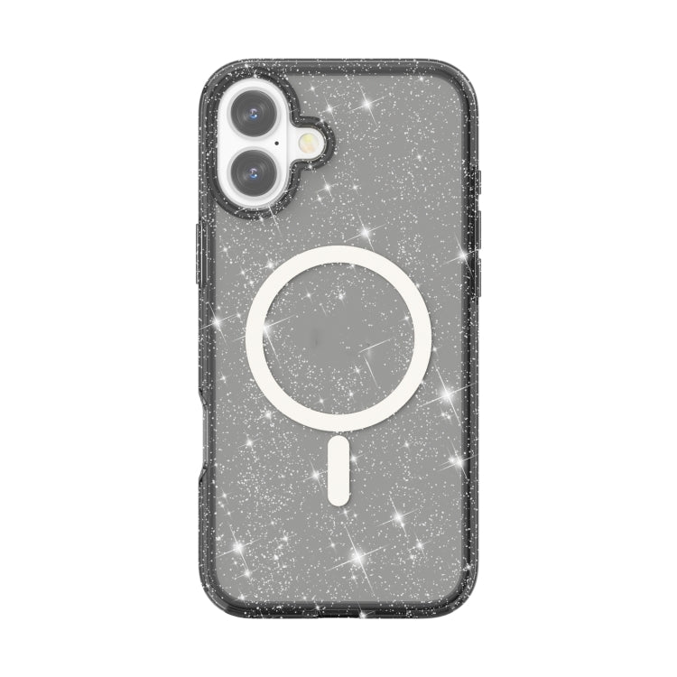 For iPhone 16 Plus Terminator Style Glitter Powder MagSafe Magnetic Phone Case