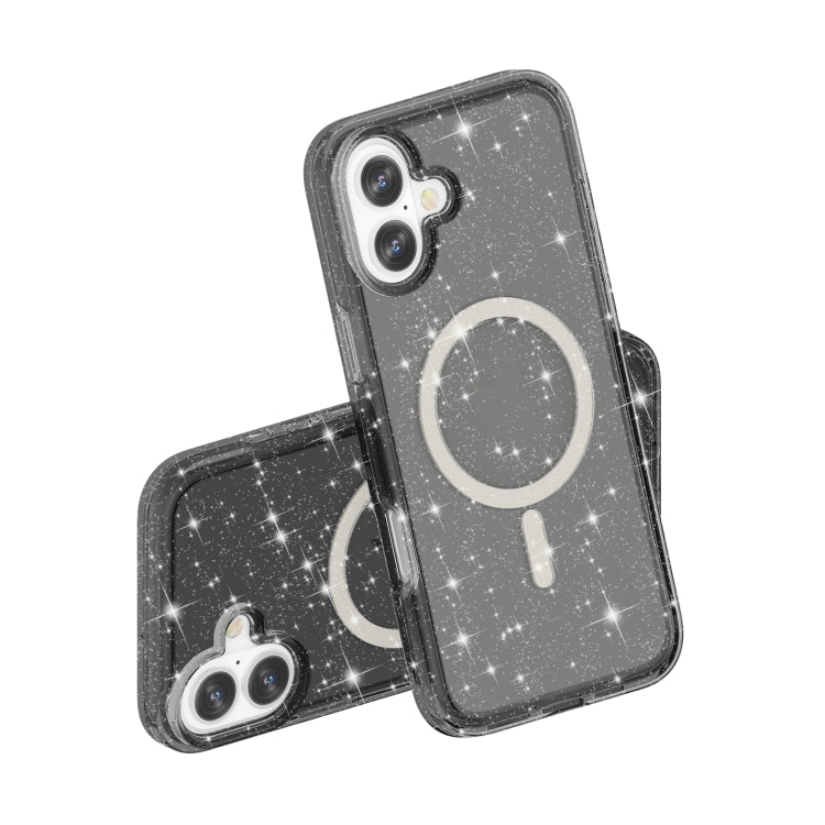 For iPhone 16 Plus Terminator Style Glitter Powder MagSafe Magnetic Phone Case