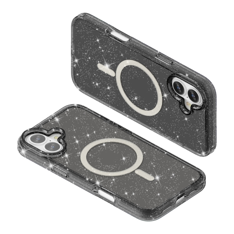 For iPhone 16 Plus Terminator Style Glitter Powder MagSafe Magnetic Phone Case