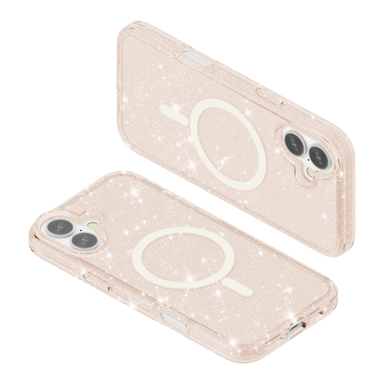 For iPhone 16 Plus Terminator Style Glitter Powder MagSafe Magnetic Phone Case