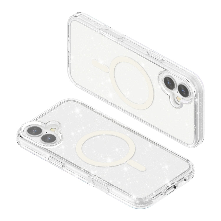 For iPhone 16 Terminator Style Glitter Powder MagSafe Magnetic Phone Case