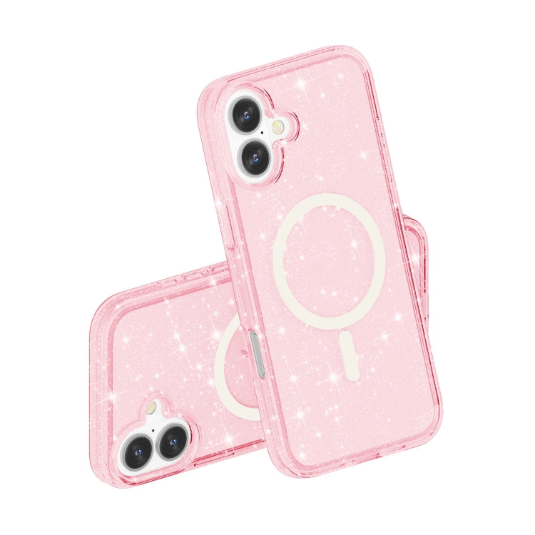 For iPhone 16 Terminator Style Glitter Powder MagSafe Magnetic Phone Case