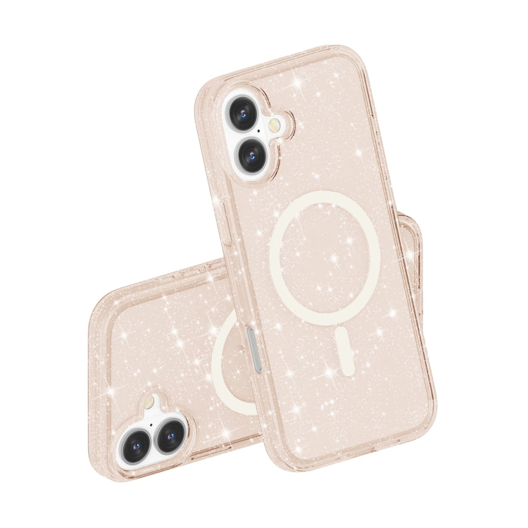 For iPhone 16 Terminator Style Glitter Powder MagSafe Magnetic Phone Case