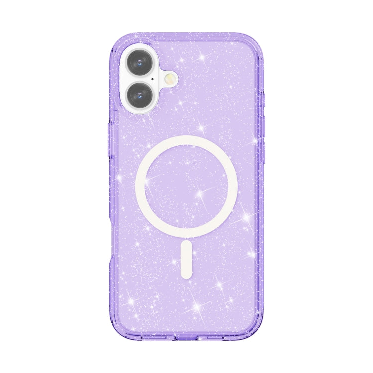 For iPhone 16 Terminator Style Glitter Powder MagSafe Magnetic Phone Case