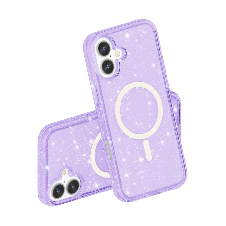 For iPhone 16 Terminator Style Glitter Powder MagSafe Magnetic Phone Case