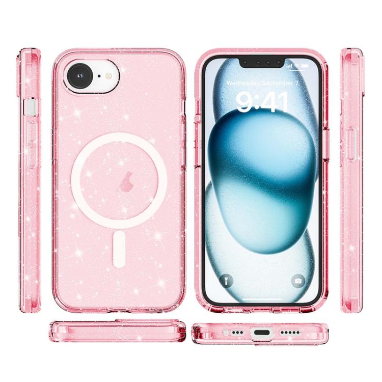 For iPhone 17e / 16e Terminator Style Glitter Powder MagSafe Magnetic Phone Case