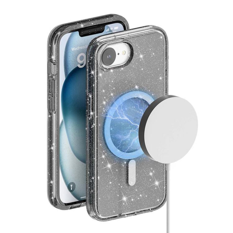 For iPhone 17e / 16e Terminator Style Glitter Powder MagSafe Magnetic Phone Case