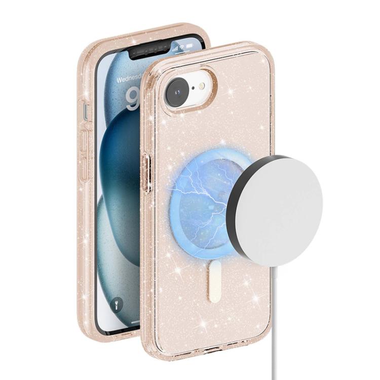 For iPhone 17e / 16e Terminator Style Glitter Powder MagSafe Magnetic Phone Case