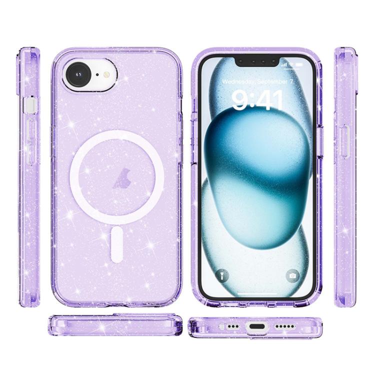 For iPhone 17e / 16e Terminator Style Glitter Powder MagSafe Magnetic Phone Case