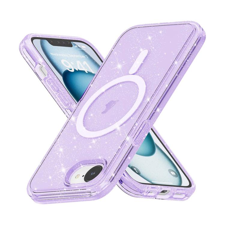 For iPhone 17e / 16e Terminator Style Glitter Powder MagSafe Magnetic Phone Case