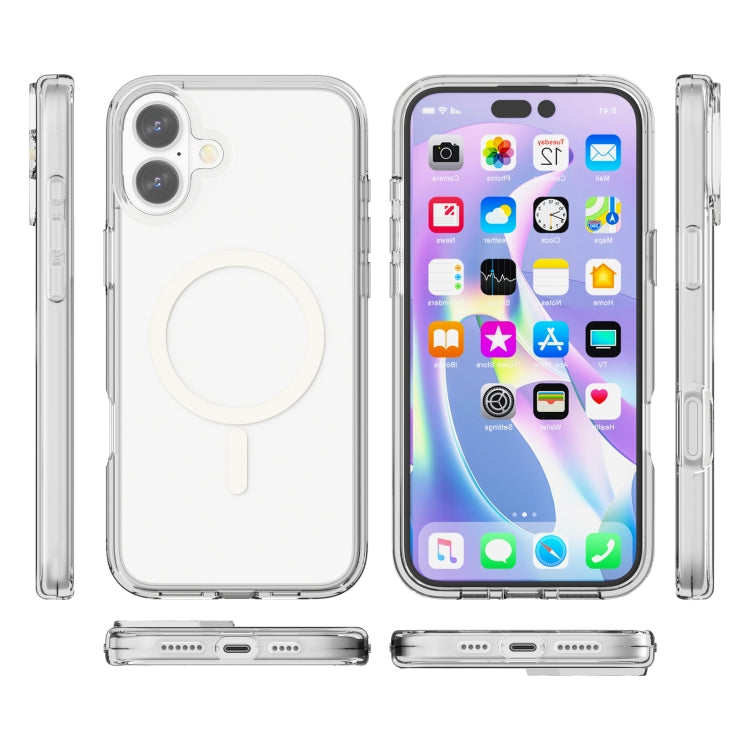 For iPhone 16 Plus Terminator Style Transparent MagSafe Magnetic Phone Case - Transparent