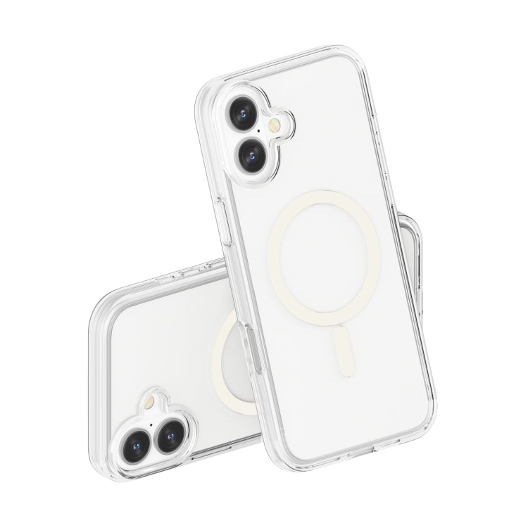 For iPhone 16 Plus Terminator Style Transparent MagSafe Magnetic Phone Case - Transparent