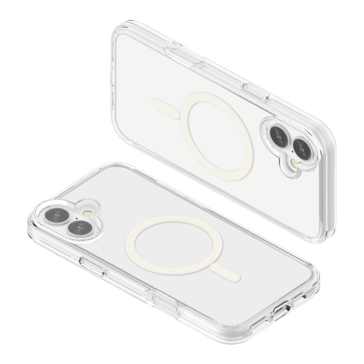 For iPhone 16 Plus Terminator Style Transparent MagSafe Magnetic Phone Case - Transparent