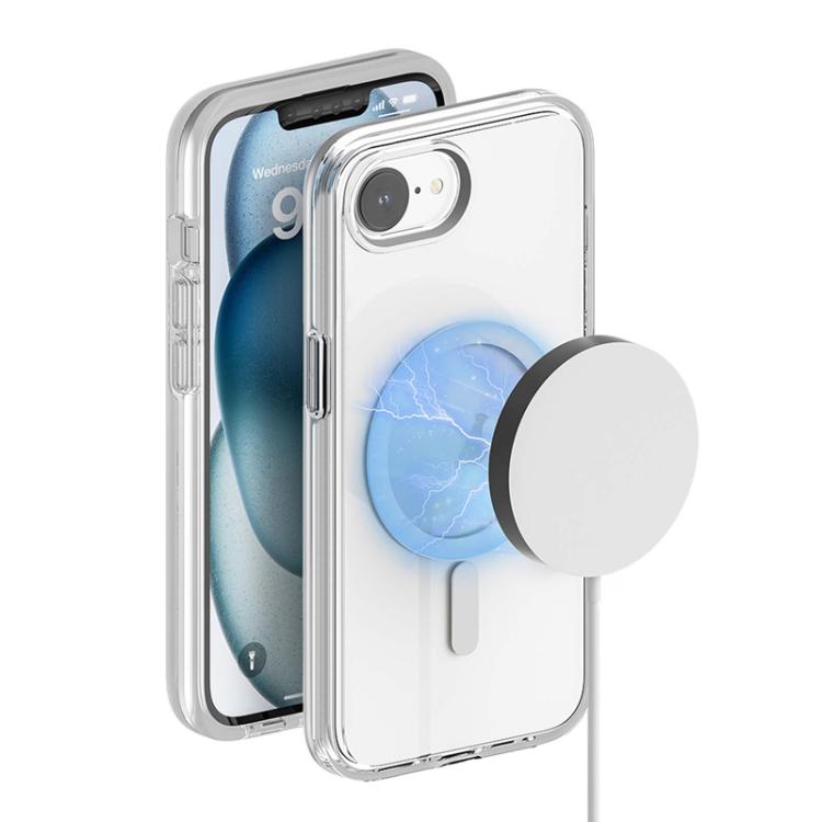 For iPhone 17e / 16e Terminator Style Transparent MagSafe Magnetic Phone Case - Transparent