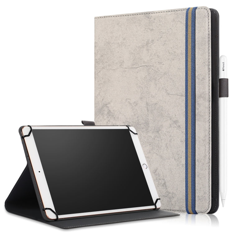 For 9-11 inch Marble Cloth Texture Horizontal Flip Universal Tablet PC Leather Case with Pen Slot & Holder