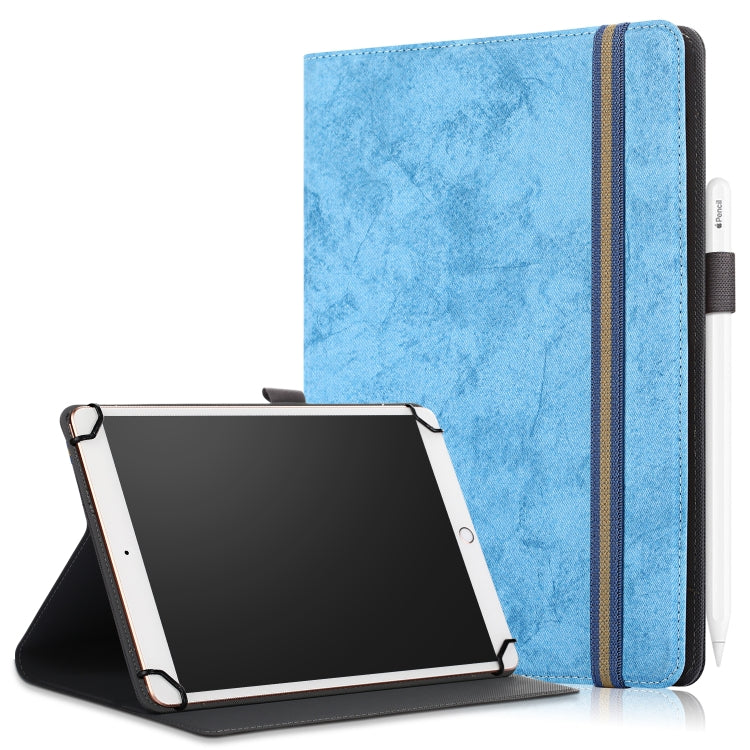 For 9-11 inch Marble Cloth Texture Horizontal Flip Universal Tablet PC Leather Case with Pen Slot & Holder