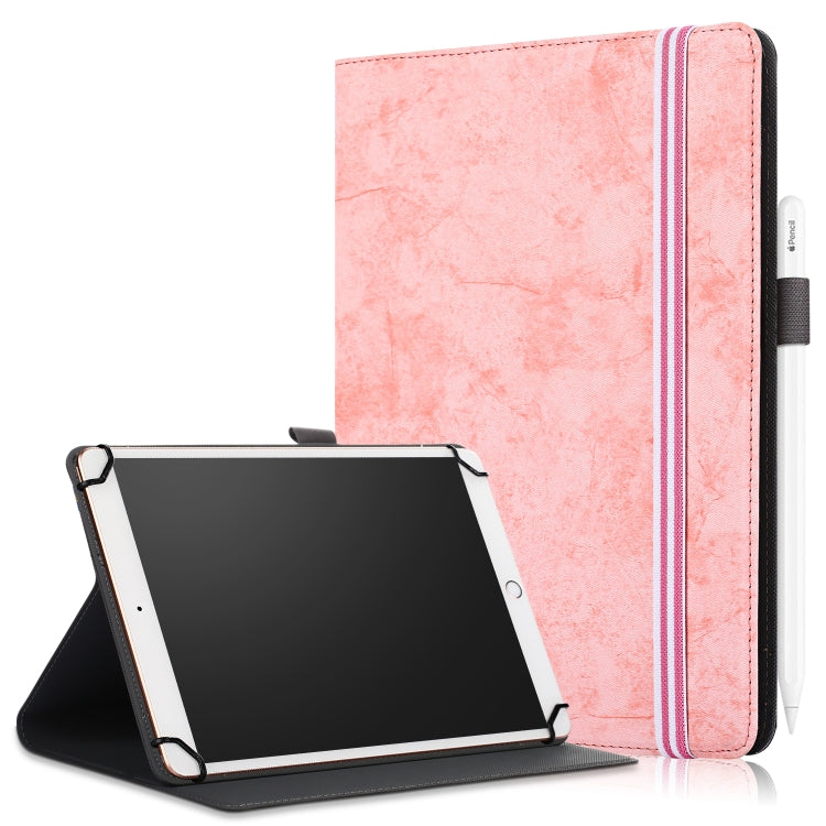 For 9-11 inch Marble Cloth Texture Horizontal Flip Universal Tablet PC Leather Case with Pen Slot & Holder