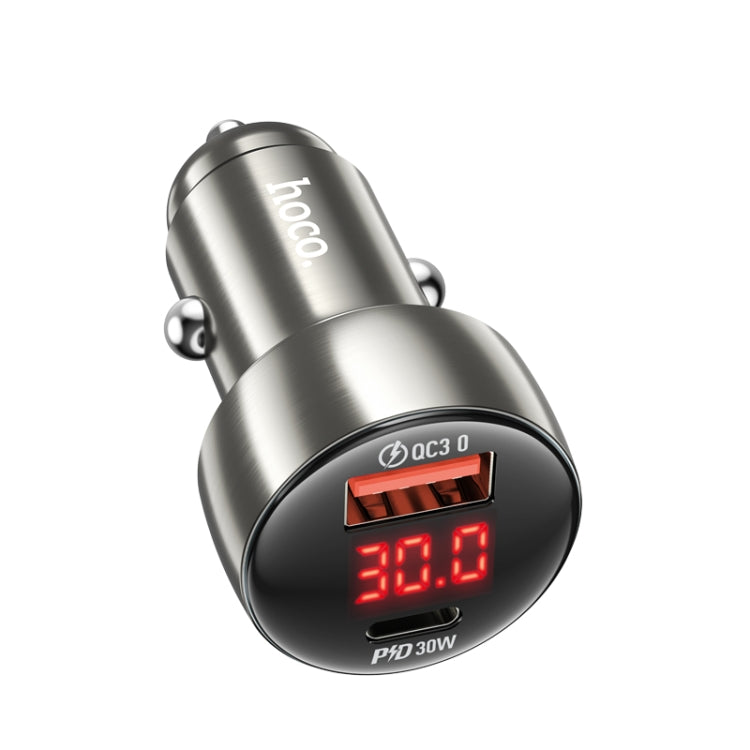 hoco Z50 Leader 48W Dual-port PD30W+QC3.0 Car Charger with Digital Display