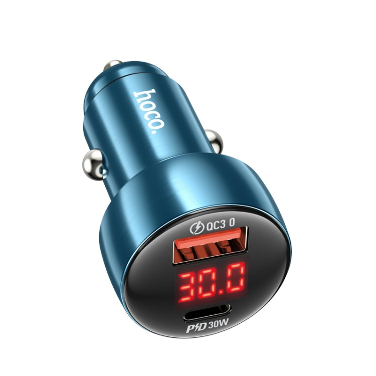 hoco Z50 Leader 48W Dual-port PD30W+QC3.0 Car Charger with Digital Display