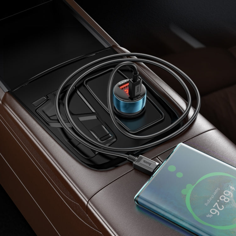 hoco Z50 Leader 48W Dual-port PD30W+QC3.0 Car Charger with Digital Display