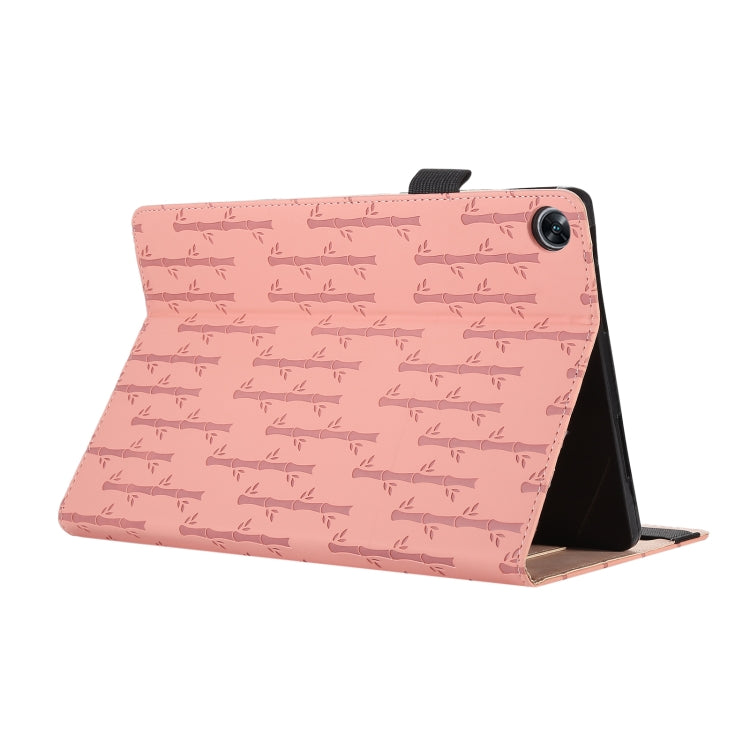 For Realme Pad 10.4 Lucky Bamboo Pattern Leather Tablet Case