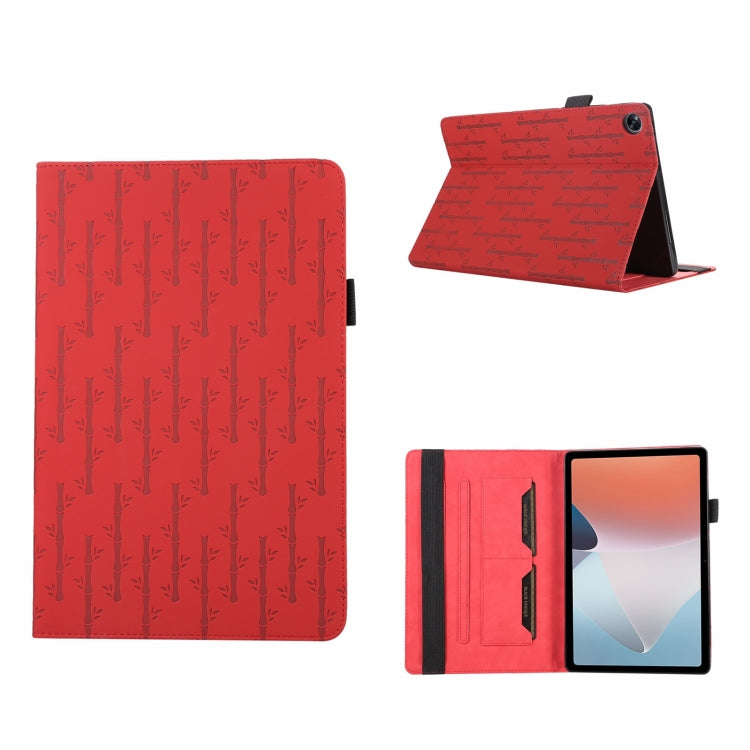 For Realme Pad 10.4 Lucky Bamboo Pattern Leather Tablet Case