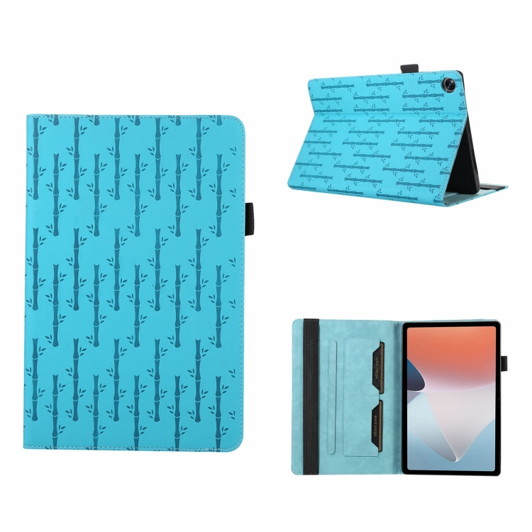 For Realme Pad 10.4 Lucky Bamboo Pattern Leather Tablet Case