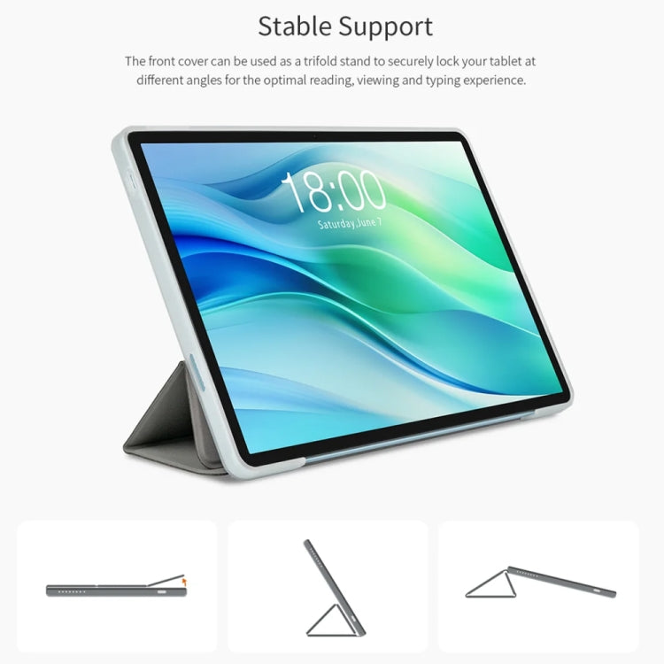 For Teclast P50 3-Fold Holder Folio Leather Tablet Smart Case - Grey
