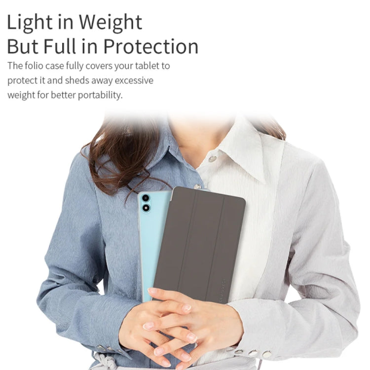 For Teclast P85T 3-Fold Holder Folio Leather Tablet Smart Case - Grey