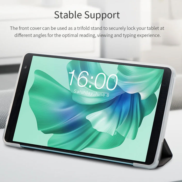 For Teclast P85T 3-Fold Holder Folio Leather Tablet Smart Case - Grey