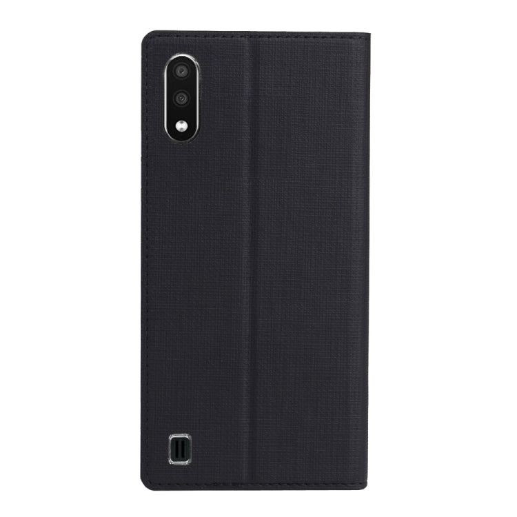 For Samsung Galaxy A01(US Version) ViLi Shockproof TPU + PU Horizontal Flip Protective Case with Card Slot & Holder