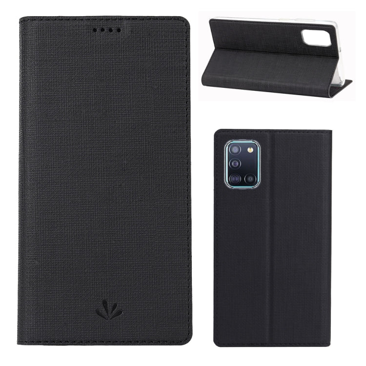 For Samsung Galaxy A31 ViLi Shockproof TPU + PU Horizontal Flip Protective Case with Card Slot & Holder