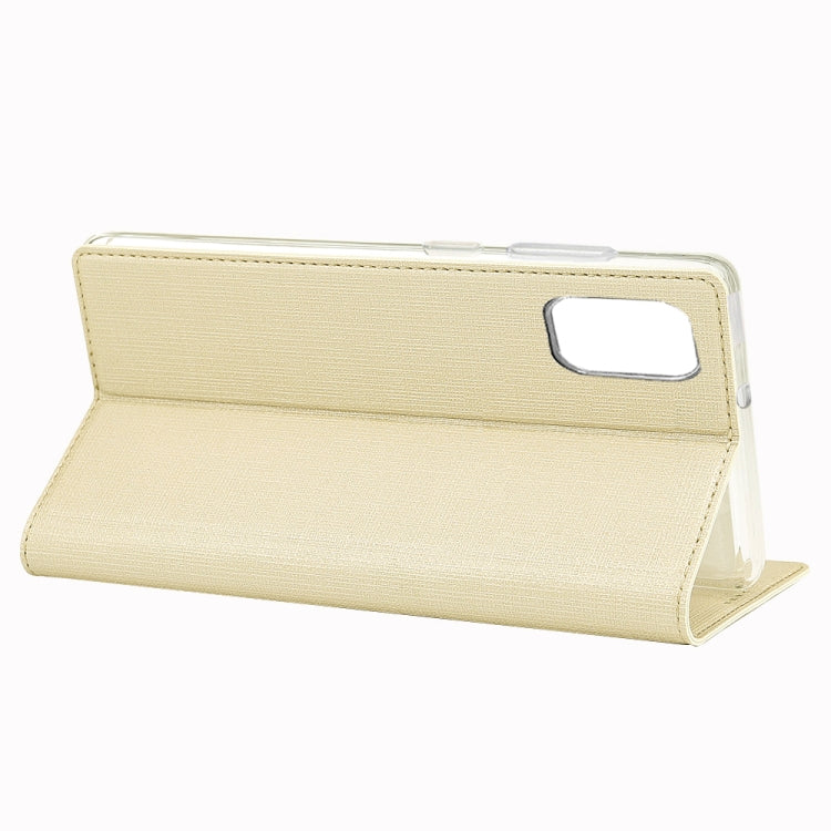 For Samsung Galaxy A51 5G(A516F) ViLi Shockproof TPU + PU Horizontal Flip Protective Case with Card Slot & Holder