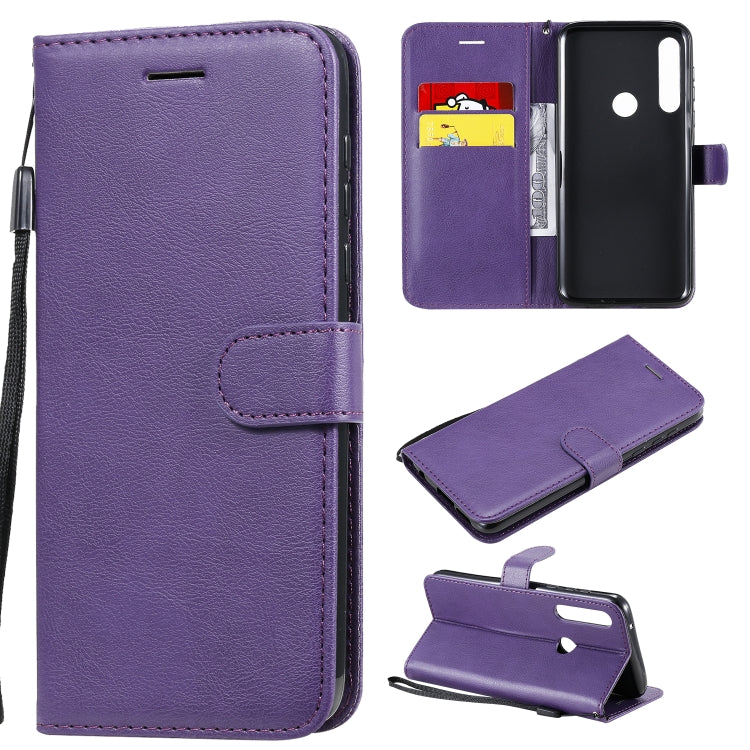 For Motorola Moto G Power Solid Color Horizontal Flip Protective Leather Case with Holder & Card Slots & Wallet & Lanyard
