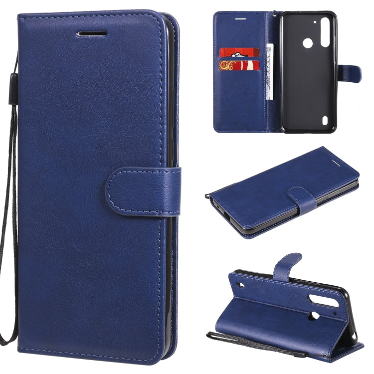 For Motorola Moto G8 Power Lite Solid Color Horizontal Flip Protective Leather Case with Holder & Card Slots & Wallet & Lanyard