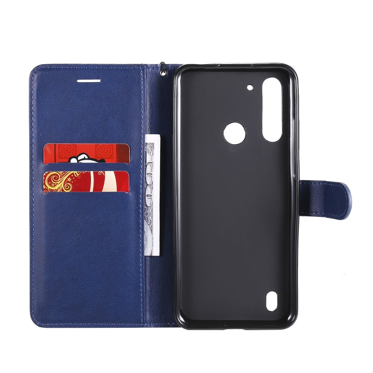 For Motorola Moto G8 Power Lite Solid Color Horizontal Flip Protective Leather Case with Holder & Card Slots & Wallet & Lanyard