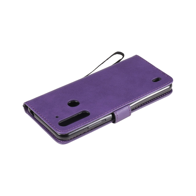 For Motorola Moto G8 Power Lite Solid Color Horizontal Flip Protective Leather Case with Holder & Card Slots & Wallet & Lanyard