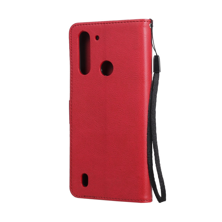 For Motorola Moto G8 Power Lite Solid Color Horizontal Flip Protective Leather Case with Holder & Card Slots & Wallet & Lanyard