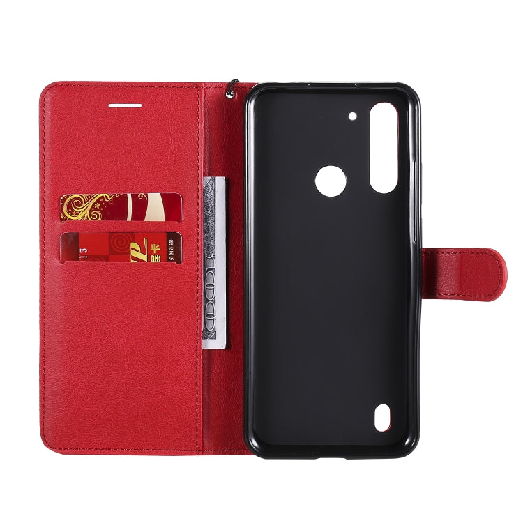 For Motorola Moto G8 Power Lite Solid Color Horizontal Flip Protective Leather Case with Holder & Card Slots & Wallet & Lanyard