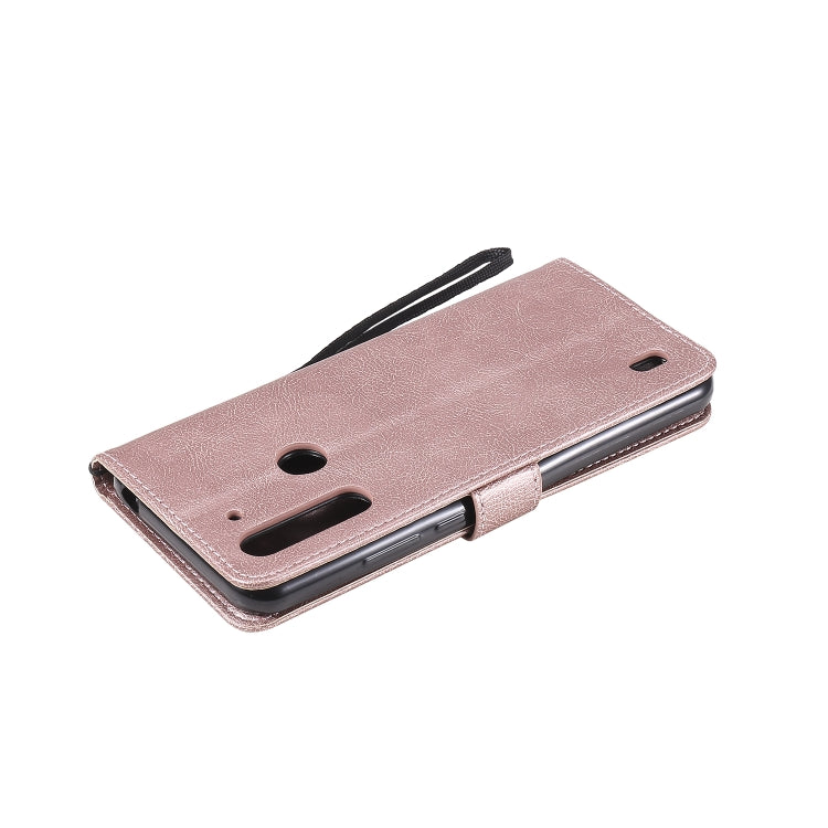 For Motorola Moto G8 Power Lite Solid Color Horizontal Flip Protective Leather Case with Holder & Card Slots & Wallet & Lanyard