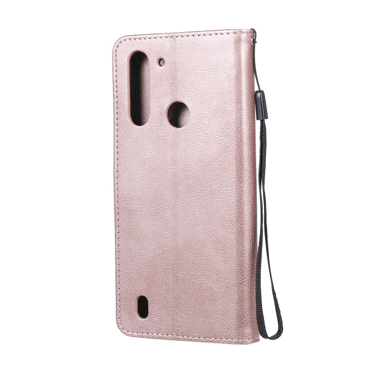 For Motorola Moto G8 Power Lite Solid Color Horizontal Flip Protective Leather Case with Holder & Card Slots & Wallet & Lanyard